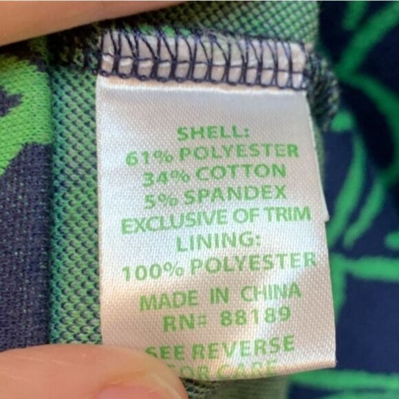 Lilly Pulitzer XS Sheath Dress "Evie" Engagement Rings Print Green Blue - Picture 7 of 9